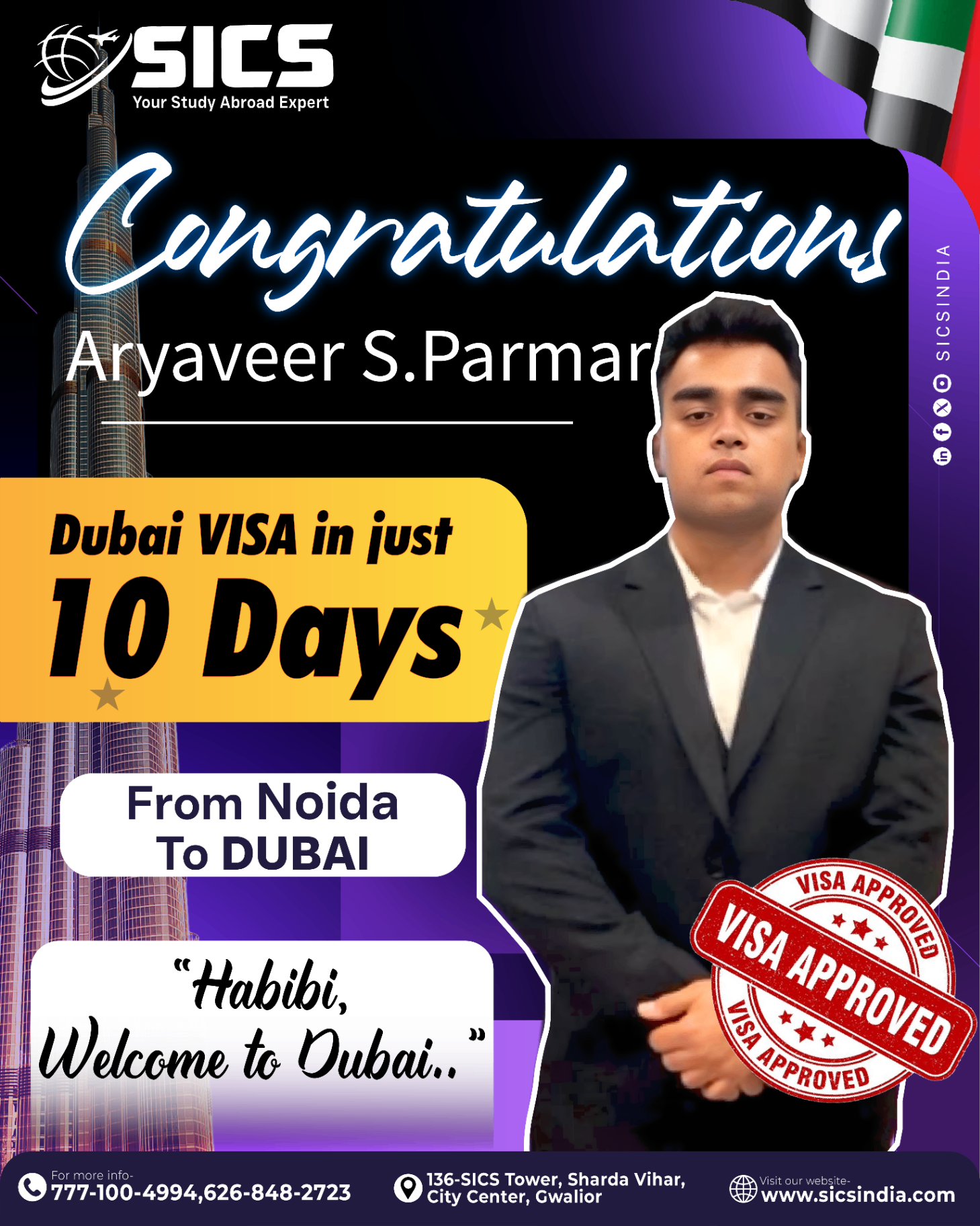 Aryaveer S. Parmar — Dubai · 10 Days